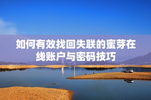 如何有效找回失聯(lián)的蜜芽在線賬戶與密碼技巧