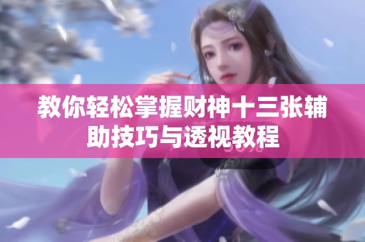 教你輕松掌握財神十三張輔助技巧與透視教程