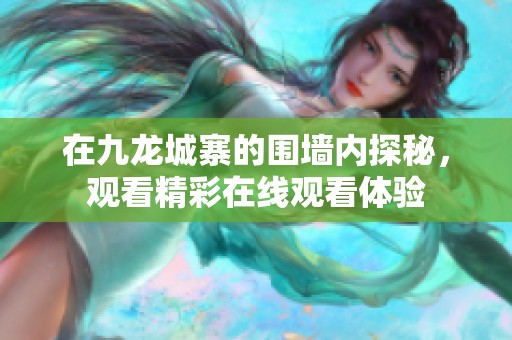 在九龍城寨的圍墻內(nèi)探秘，觀(guān)看精彩在線(xiàn)觀(guān)看體驗(yàn)