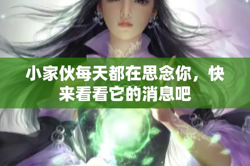 小家伙每天都在思念你，快來看看它的消息吧