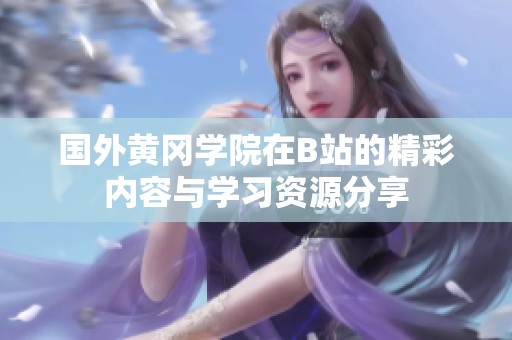 國(guó)外黃岡學(xué)院在B站的精彩內(nèi)容與學(xué)習(xí)資源分享