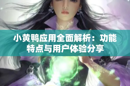 小黃鴨應(yīng)用全面解析：功能特點(diǎn)與用戶體驗(yàn)分享