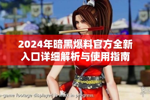 2024年暗黑爆料官方全新入口詳細(xì)解析與使用指南