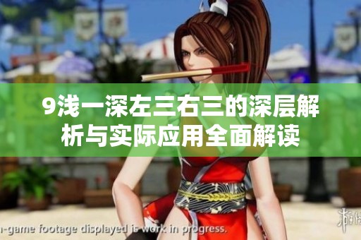9淺一深左三右三的深層解析與實際應(yīng)用全面解讀