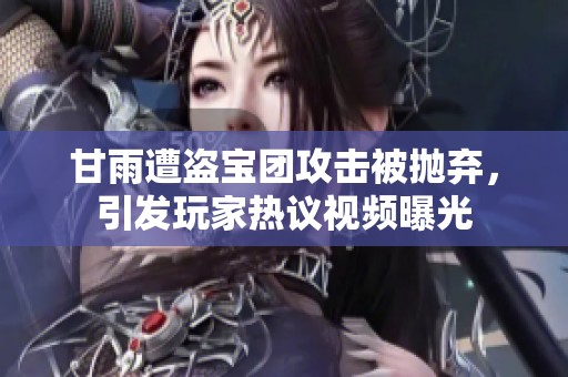 甘雨遭盜寶團(tuán)攻擊被拋棄，引發(fā)玩家熱議視頻曝光