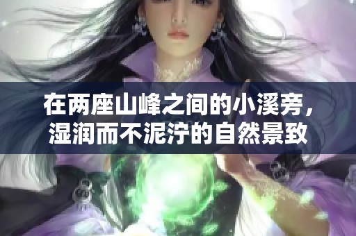 在兩座山峰之間的小溪旁，濕潤而不泥濘的自然景致