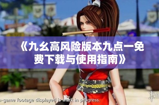 《九幺高風(fēng)險版本九點一免費下載與使用指南》