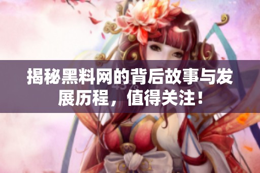 揭秘黑料網(wǎng)的背后故事與發(fā)展歷程，值得關(guān)注！