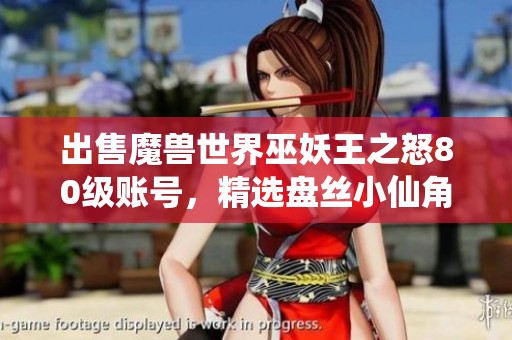 出售魔獸世界巫妖王之怒80級賬號，精選盤絲小仙角色助你暢玩游戲世界