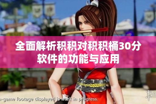 全面解析積積對(duì)積積桶30分軟件的功能與應(yīng)用