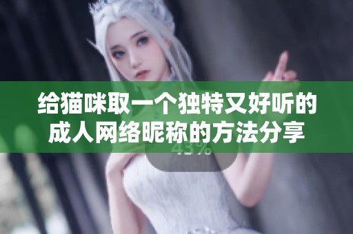 給貓咪取一個獨(dú)特又好聽的成人網(wǎng)絡(luò)昵稱的方法分享