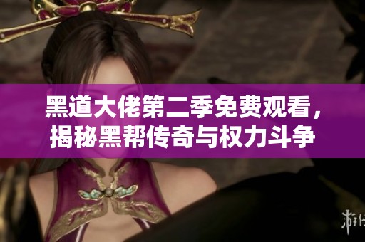 黑道大佬第二季免費觀看，揭秘黑幫傳奇與權(quán)力斗爭