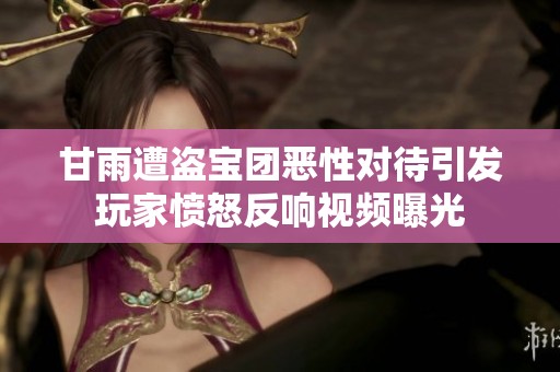 甘雨遭盜寶團(tuán)惡性對待引發(fā)玩家憤怒反響視頻曝光