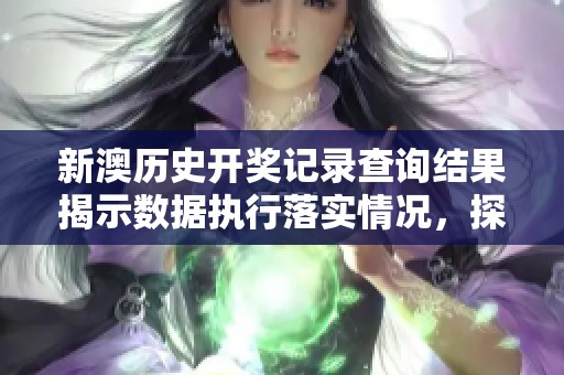 新澳歷史開獎記錄查詢結(jié)果揭示數(shù)據(jù)執(zhí)行落實情況，探秘背后真實原因與影響分析
