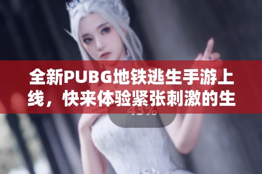 全新PUBG地鐵逃生手游上線，快來體驗(yàn)緊張刺激的生存挑戰(zhàn)！
