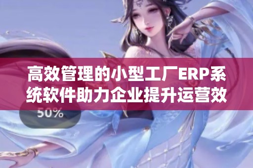 高效管理的小型工廠ERP系統軟件助力企業(yè)提升運營效率