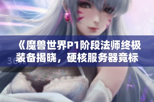 《魔獸世界P1階段法師終極裝備揭曉，硬核服務器竟標價400元》