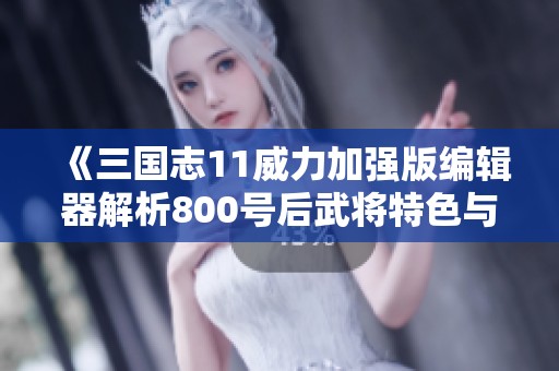 《三國志11威力加強版編輯器解析800號后武將特色與策略》 《三國志11威力加強版編輯器解析800號后武將特色與策略》