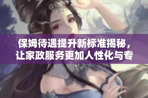 保姆待遇提升新標(biāo)準(zhǔn)揭秘，讓家政服務(wù)更加人性化與專業(yè)化
