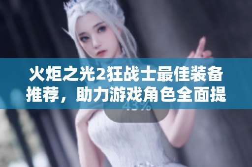 火炬之光2狂戰(zhàn)士最佳裝備推薦，助力游戲角色全面提升
