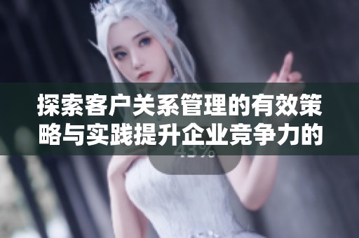 探索客戶關(guān)系管理的有效策略與實踐提升企業(yè)競爭力的全面指南