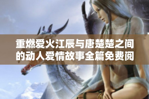 重燃愛火江辰與唐楚楚之間的動人愛情故事全篇免費閱讀分享