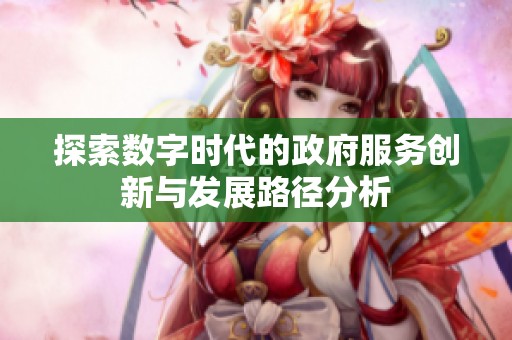 探索數(shù)字時(shí)代的政府服務(wù)創(chuàng)新與發(fā)展路徑分析