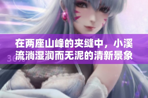 在兩座山峰的夾縫中，小溪流淌濕潤而無泥的清新景象