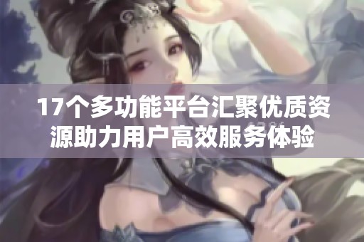 17個多功能平臺匯聚優(yōu)質(zhì)資源助力用戶高效服務(wù)體驗