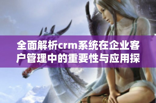 全面解析crm系統(tǒng)在企業(yè)客戶管理中的重要性與應(yīng)用探索