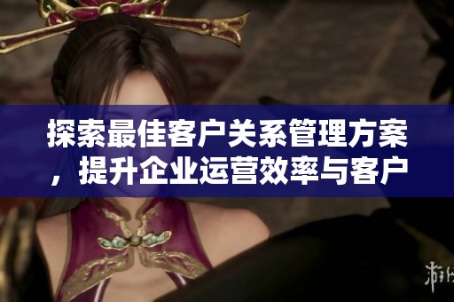 探索最佳客戶關(guān)系管理方案，提升企業(yè)運營效率與客戶滿意度指引