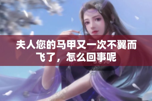 夫人您的馬甲又一次不翼而飛了，怎么回事呢