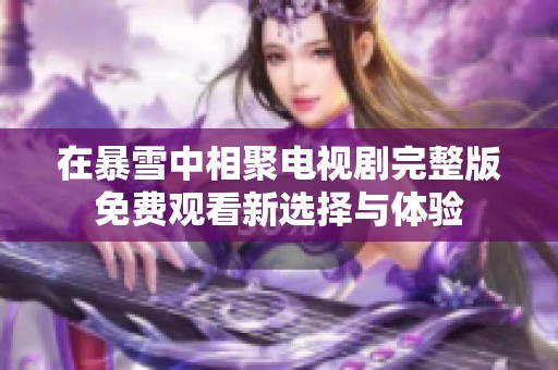 在暴雪中相聚電視劇完整版免費(fèi)觀看新選擇與體驗(yàn)