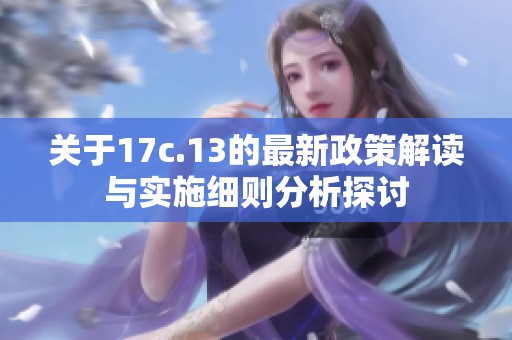 關(guān)于17c.13的最新政策解讀與實施細則分析探討