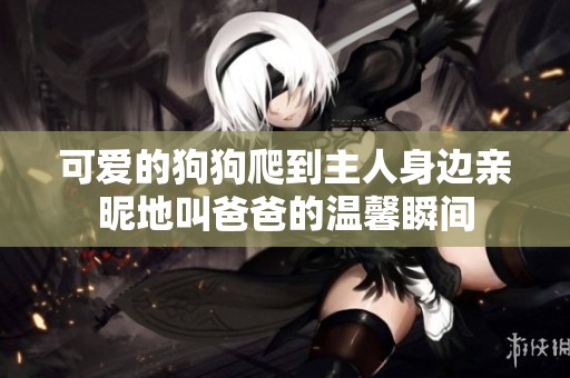 可愛的狗狗爬到主人身邊親昵地叫爸爸的溫馨瞬間