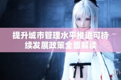 提升城市管理水平推進可持續(xù)發(fā)展政策全面解讀