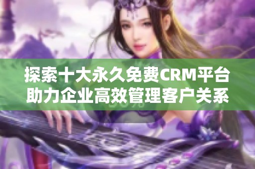 探索十大永久免費CRM平臺助力企業(yè)高效管理客戶關(guān)系