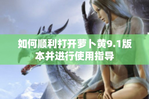 如何順利打開蘿卜黃9.1版本并進(jìn)行使用指導(dǎo)